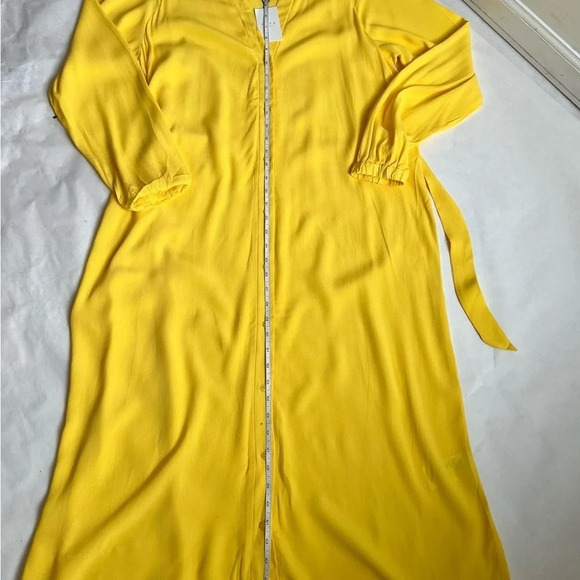 Ya Ya  Womens Sz US 10 Yellow Long Sleeve A-Line Maxi Dress Viscose NWT - Picture 7 of 14